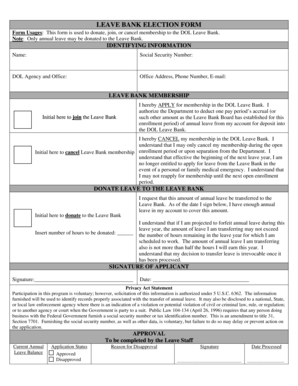 DOL Leave Bank Election Form