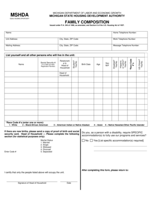 Michigan Housing Application Form