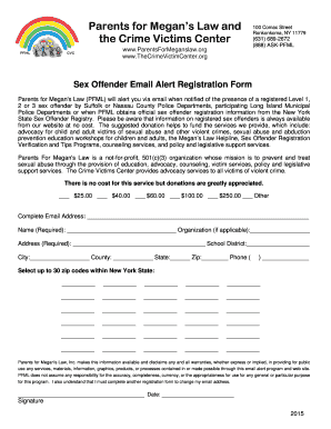 Sex Offender Email Alert Registration Form