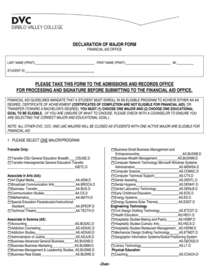 Declaration of Major Form