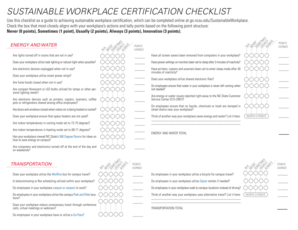Sustainable Workplace Certification Checklist