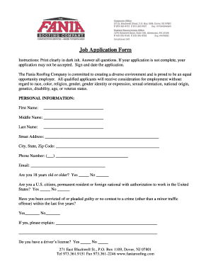 Job Application Form