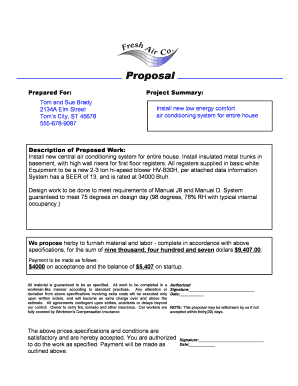 Air Conditioning Installation Proposal