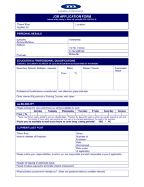 Job Application Form
