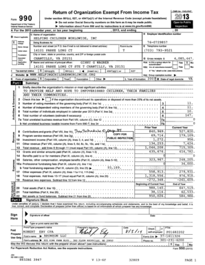 Form 990 (2013) - Helping Children Worldwide