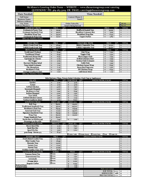 McAlister's Catering Order Form --- WEBSITE ---...