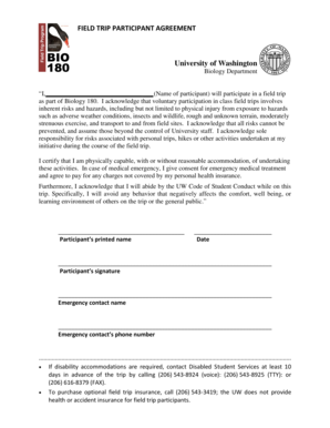 Field Trip Participant Agreement