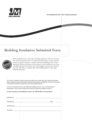 Building Insulation Submittal Form