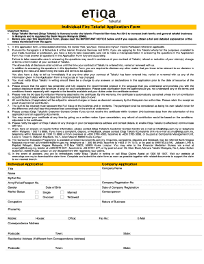 Physical examination example - Individual Fire Takaful Application Form - Etiqa Insurance & Takaful