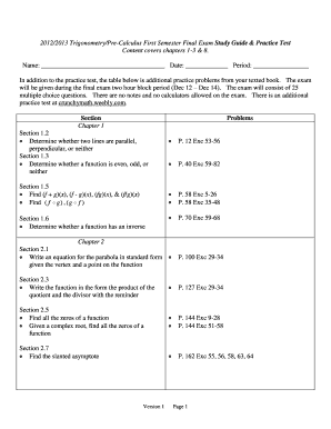 2012/2013 Trigonometry/Pre-Calculus First ... - crunchy math - Weebly