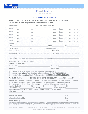 Pro-Health Membership Application Form