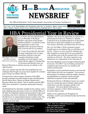 Home Builders Association Newsletter