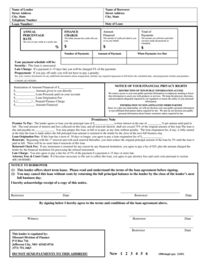 Missouri Promissory Note and Loan Agreement