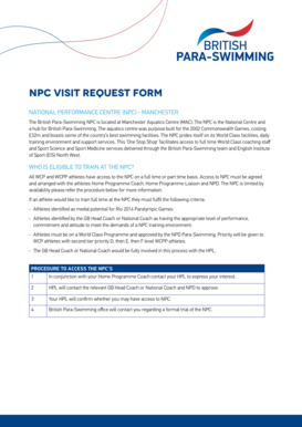 NPC Visit Request Form - Swimming.Org