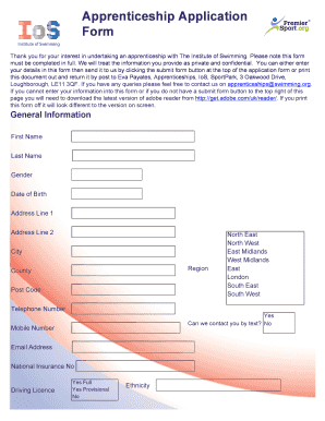 Apprenticeship Application Form