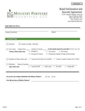 Retail Information and Account Agreement