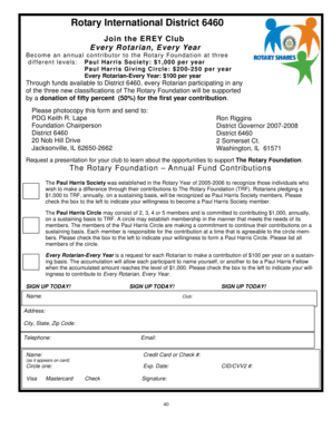 Rotary Foundation Annual Contribution Form