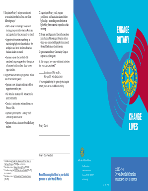 Rotary Club Presidential Citation Application