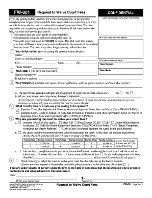 Request to Waive Court Fees