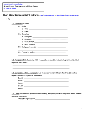 Short Story Components Fill-in Form