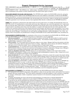Property Management Service Agreement