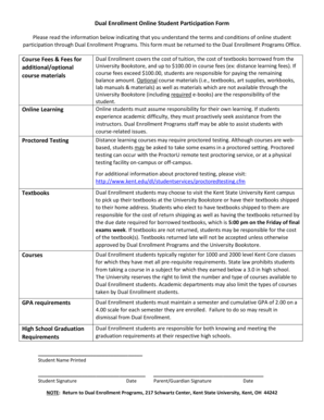 Dual Enrollment Online Student Participation Form