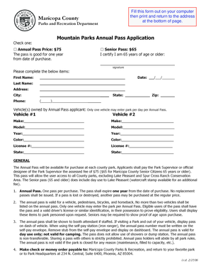Mountain Parks Annual Pass Application