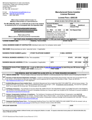Minnesota Manufactured Home Installer License Renewal