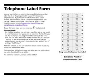 Telephone Label Form