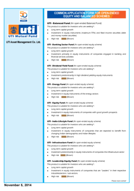 UTI Mutual Fund Application Form