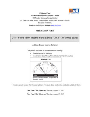 UTI Fixed Term Income Fund Application Form