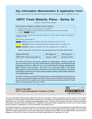 HDFC Fixed Maturity Plans Application Form