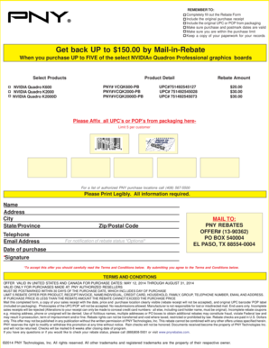 NVIDIA Quadro Graphics Board Mail-in Rebate Form