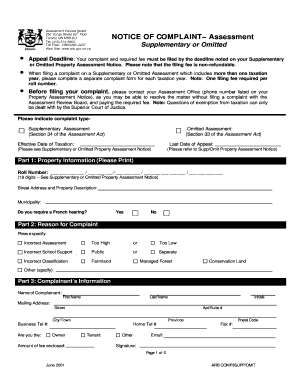 Ontario Assessment Review Board Complaint Form