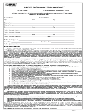 Limited Roofing Material Warranty