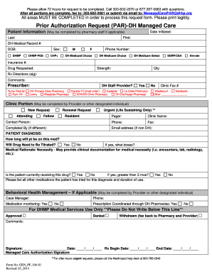 Prior Authorization Request Form