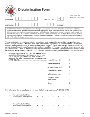 Discrimination Experience Survey Form