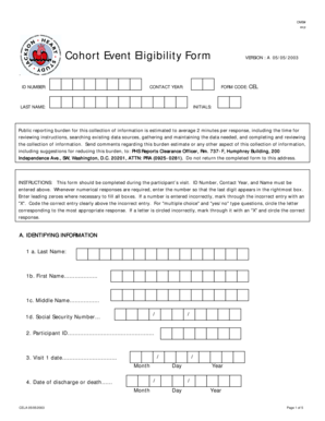 Cohort Event Eligibility Form