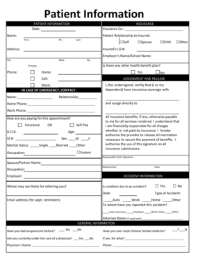 Patient Information Form