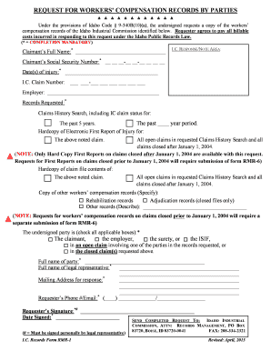 Idaho Workers' Compensation Records Request Form