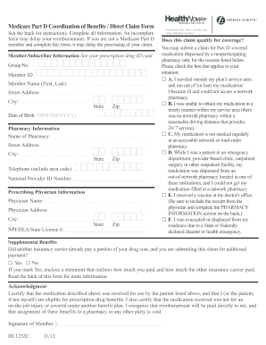 Medicare Part D Coordination of Benefits Form
