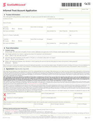 Informal Trust Account Application