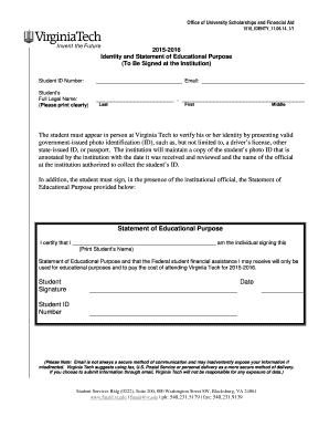 Virginia Tech Identity and Statement of Educational Purpose