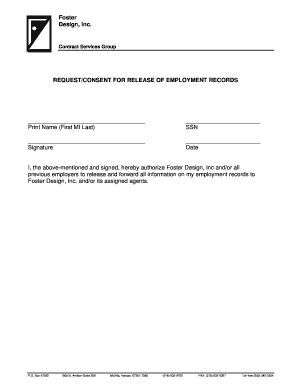 Request/Consent for Release of Employment Records