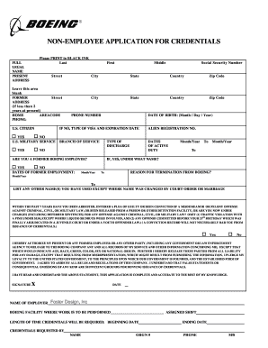 Non-Employee Application for Credentials