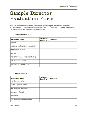 Director Evaluation Form