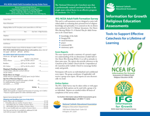 NCEA Adult Faith Formation Survey Order Form
