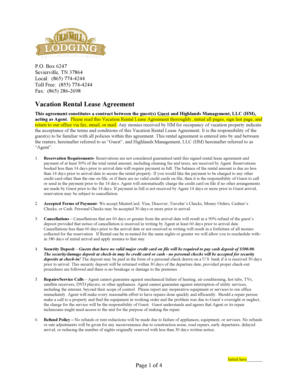 Vacation Rental Lease Agreement