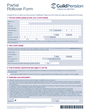 GuildPension Partial Rollover Form