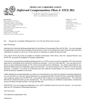 NYC 401(k) Hardship Withdrawal Application